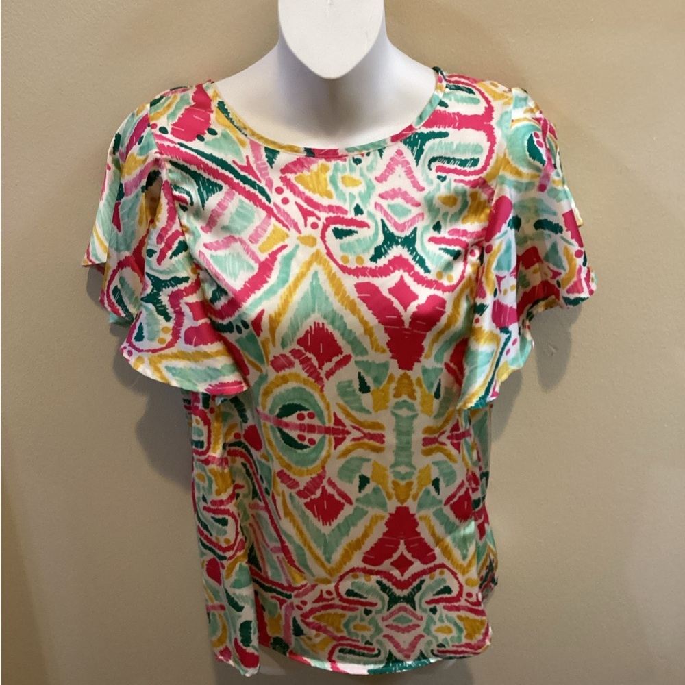L. Love Colorful Patterned Lightweight Flowy Women's Top